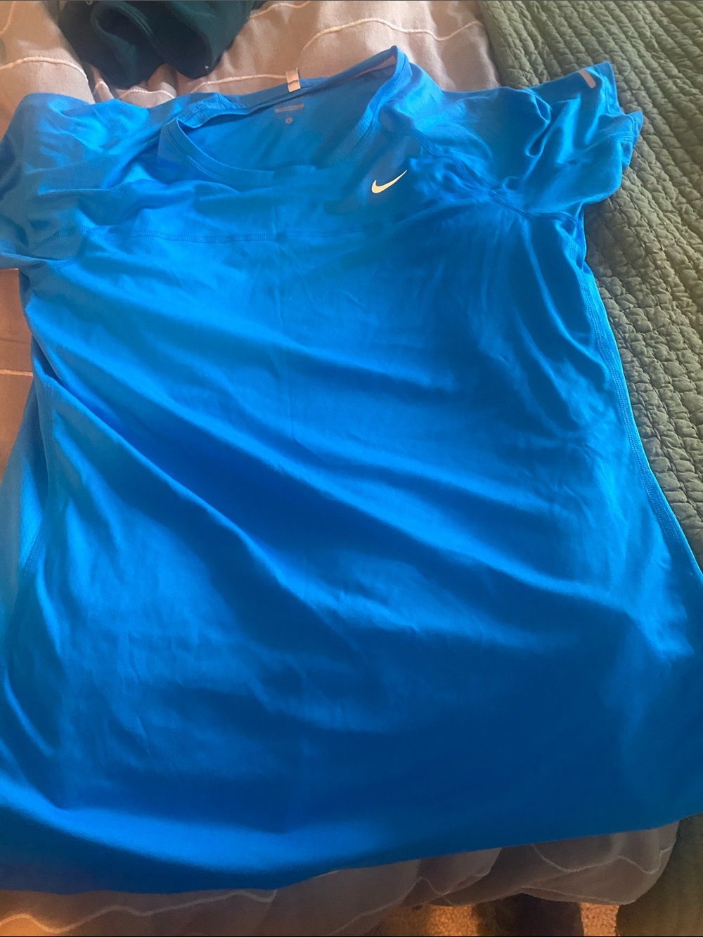 Nike Bright Blue Performance Tee with White Swoosh